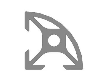Perfil Alumínio 20 x 20 abaulado v-slot