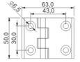 Dobradiça ZAMAC para Perfil Base 40/40 (50x63mm) (43mm E.F)