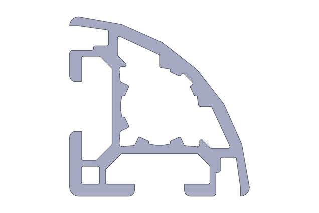 Perfil Alumínio 30x30 Furo Central Ø 12 (M14) Canal 8mm - Abaulado com ranhura para alojamento de chapas