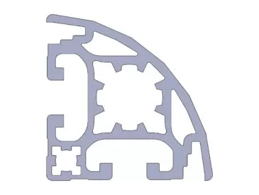 Perfil Alumínio 40x40 Furo Central Ø 14 (M16) Canal 8mm - Abaulado com ranhura para alojamento de chapas Perfil Alumínio 40x40 Furo Central Ø 14 (M16) Canal 8mm - Abaulado com ranhura para alojamento de chapas