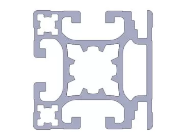 Perfil Alumínio 40x40 Furo Central Ø 14 (M16) Canal 8mm - 1 FACE FECHADA com ranhura para alojamento de chapas Perfil Alumínio 40x40 Furo Central Ø 14 (M16) Canal 8mm - 1 FACE FECHADA com ranhura para alojamento de chapas