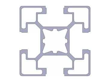 Perfil Alumínio 45x45 Furo Central Ø 14 (M16) Canal 10mm Perfil Alumínio 45x45 Furo Central Ø 14 (M16) Canal 10mm