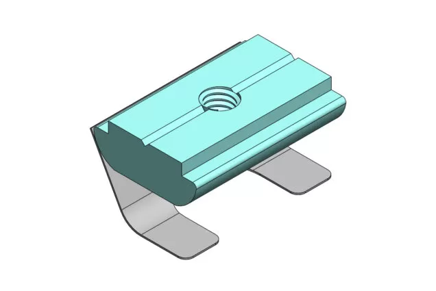 Porca Meia Cana M4 com Mola para Perfil Alumínio Canal 10mm Porca Meia Cana M4 com Mola para Perfil Alumínio Canal 10mm