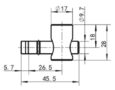 Conector Fresado Horizontal Para Perfil de Alumínio - Base 40/45 M12