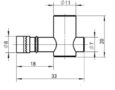 Conector Fresado Horizontal Para Perfil de Alumínio - Base 30 M8