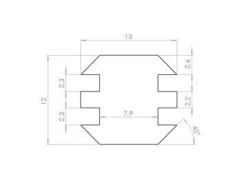PERFIL DESLIZANTE 30-30 CANAL 8mm PERFIL DESLIZANTE 30-30 CANAL 8mm