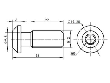 Parafuso de Montagem M12X30 P/ PERFIL CANAL10