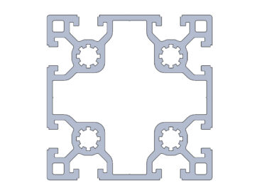 Perfil Alumínio 90 x 90 Furo Central Ø10 (M12) Canal 10